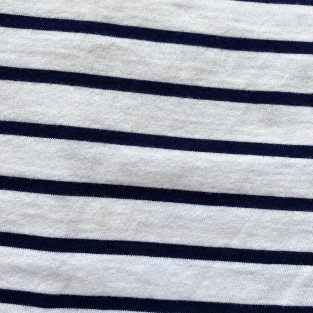 J. Crew Black and Ivory striped ruffle bell sleeve shift‎ dress - Picture 3 of 10